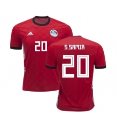Egypt #20 S.Samir Red Home Soccer Country Jersey
