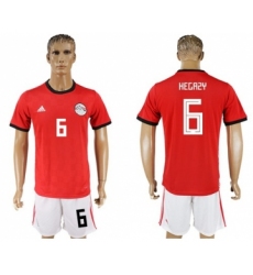 Egypt #6 Hegazy Red Home Soccer Country Jersey