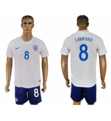 England #8 Lampard Home Soccer Country Jersey