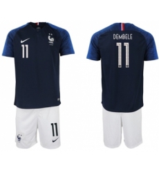 France #11 Dembele Home Soccer Country Jersey