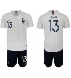 France #13 Kante Away Soccer Country Jersey