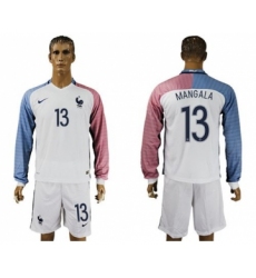 France #13 Mangala Away Long Sleeves Soccer Country Jersey