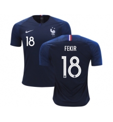 France #18 Fekir Home Soccer Country Jersey
