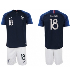 France #18 Thauvin Home Soccer Country Jersey