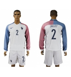 France #2 Jallet Away Long Sleeves Soccer Country Jersey