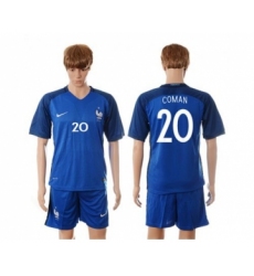 France #20 Coman Blue Soccer Country Jersey