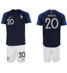 France #20 Martial Home Soccer Country Jersey