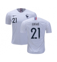 France #21 Lucas Away Soccer Country Jersey
