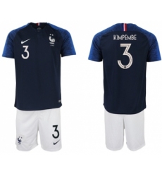France #3 Kimpembe Home Soccer Country Jersey