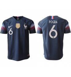 France #6 Pogba Home Thai Version Soccer Country Jersey