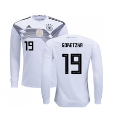Germany #19 Goretzka White Home Long Sleeves Soccer Country Jersey