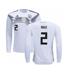 Germany #2 Sule White Home Long Sleeves Soccer Country Jersey