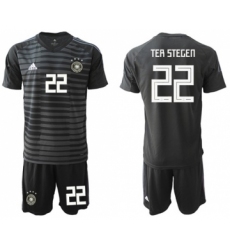 Germany #22 Ter Stegen Black Goalkeeper Soccer Country Jersey