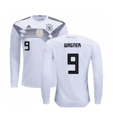 Germany #9 Wagner White Home Long Sleeves Soccer Country Jersey