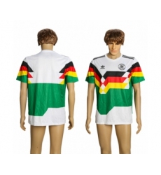 Germany Blank White Green 1990 Throwback Soccer Country Jersey