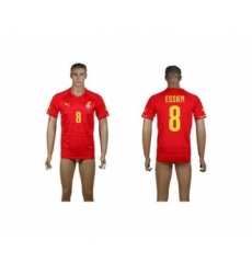 Ghana #8 Essien Red Away Soccer Country Jersey