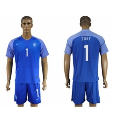 Holland #1 Zoet Away Soccer Country Jersey