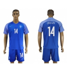 Holland #14 Cruijff Away Soccer Country Jersey