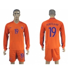 Holland #19 Huntelaar Home Long Sleeves Soccer Country Jersey