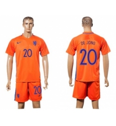 Holland #20 De Jong Home Soccer Country Jersey