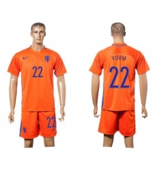 Holland #22 Vorm Home Soccer Country Jersey