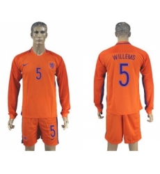 Holland #5 Willems Home Long Sleeves Soccer Country Jersey