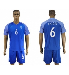 Holland #6 Bazoer Away Soccer Country Jersey