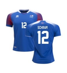 Iceland #12 SCHRAM Home Soccer Country Jersey