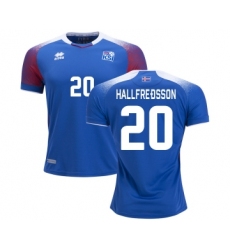 Iceland #20 HALLFREDSSON Home Soccer Country Jersey