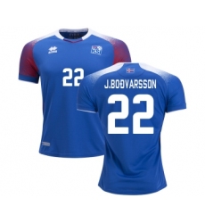 Iceland #22 J.BODVARSSON Home Soccer Country Jersey