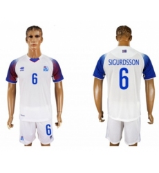 Iceland #6 Sigurdsson Away Soccer Country Jersey