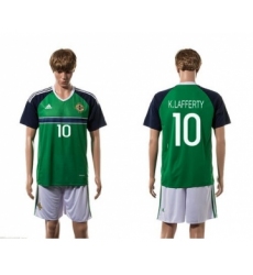 Northern Ireland #10 K.Lafferty Green Home Soccer Country Jersey