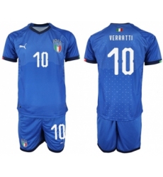 Italy #10 Verratti Home Soccer Country Jersey