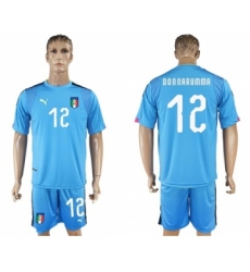 Italy #12 Donna Rumma Blue Goalkeeper Soccer Country Jersey