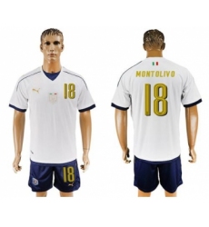 Italy #18 Montolivo Away Soccer Country Jersey