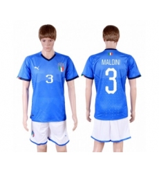 Italy #3 Maldini Home Soccer Country Jersey