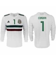 Mexico #1 Corona Away Long Sleeves Soccer Country Jersey