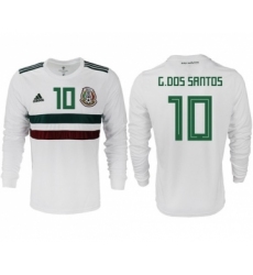 Mexico #10 G.Dos Santos Away Long Sleeves Soccer Country Jersey