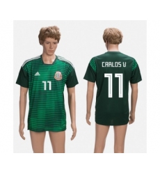 Mexico #11 Carlos V. Green Training Soccer Country Jersey