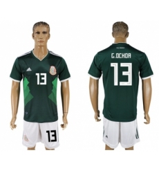 Mexico #13 G.Ochoa Green Home Soccer Country Jersey