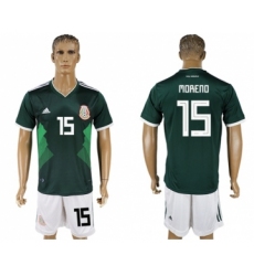 Mexico #15 Moreno Green Home Soccer Country Jersey
