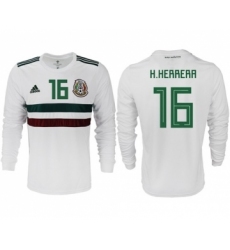Mexico #16 H.Herrera Away Long Sleeves Soccer Country Jersey