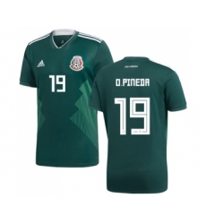 Mexico #19 O.Pineda Green Home Soccer Country Jersey