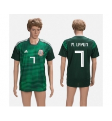 Mexico #7 M.Layun Green Training Soccer Country Jersey