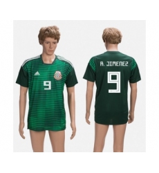 Mexico #9 R.Jimenez Green Training Soccer Country Jersey