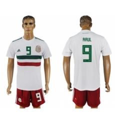Mexico #9 Raul Away Soccer Country Jersey