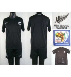 New Zealand Blank Black Away Soccer Country Jersey