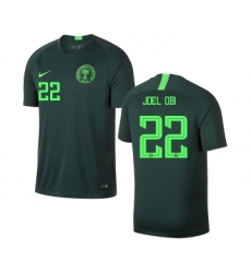 Nigeria #22 JOEL OBI Away Soccer Country Jersey