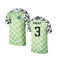 Nigeria #3 ECHIEJILE Home Soccer Country Jersey
