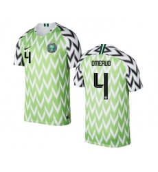 Nigeria #4 OMERUO Home Soccer Country Jersey